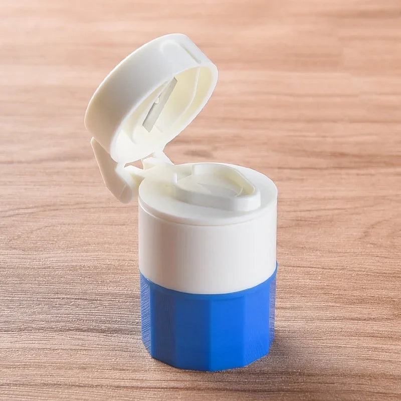 Portable 2-in-1 Pill Box with Pill Cutter for Cutting Small Pills or Large Pills in Half & Quarter Travel Pill Organizer Case