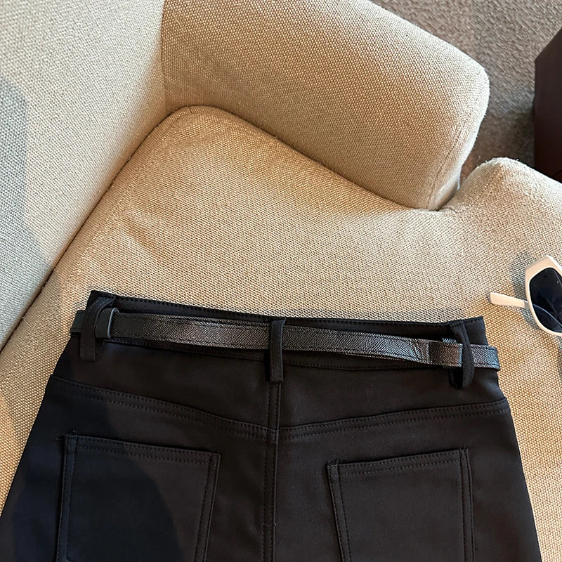 Autumn Black White Elegant Fashion Sexy Slim Short Pant Clothes Women Casual Beige Pockets High Waist Office Lady Shorts Simple