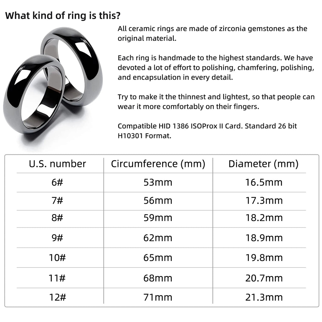 HID RFID Ring 125kHz ProxCard II for Access Control Cards Proximity Compatible with 1386 ISOProx II 26 bit H10301 Format