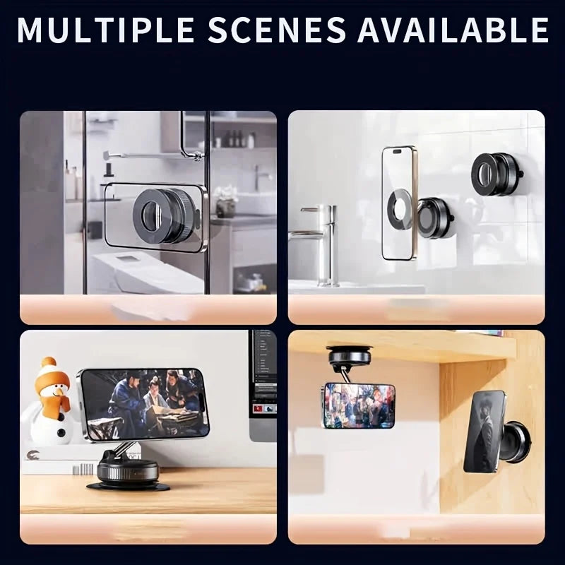 New vacuum suction cup phone holder for car, rotating magnetic phone holder, car navigation.