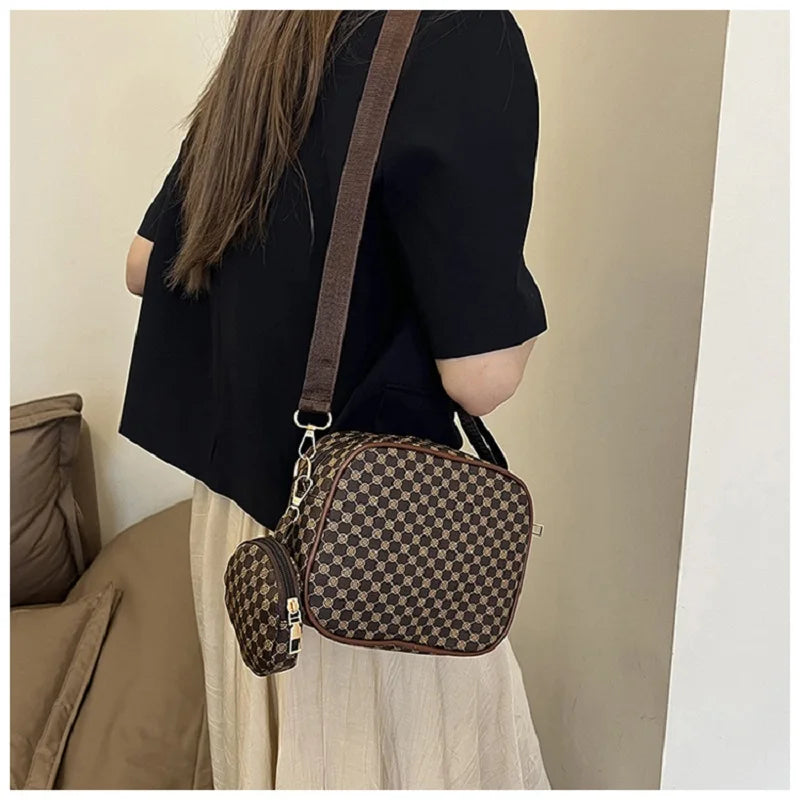 Vintage Fashion Handle Handbag Women Solid Soft PU Leather Women Shoulder Bag New Casual Designer Women Crossbody Tote Bag