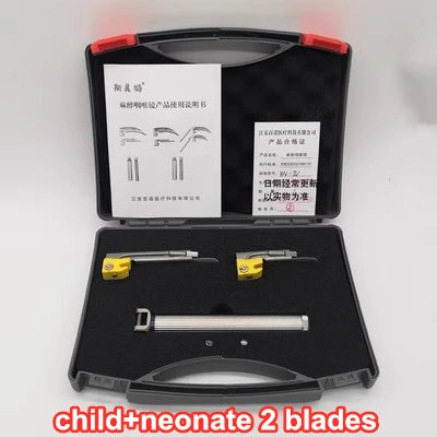 Child Adult Neonate Anesthesia Throat Mirror LED Light Intubation Stainless Steel Laryngoscope Detection Tool