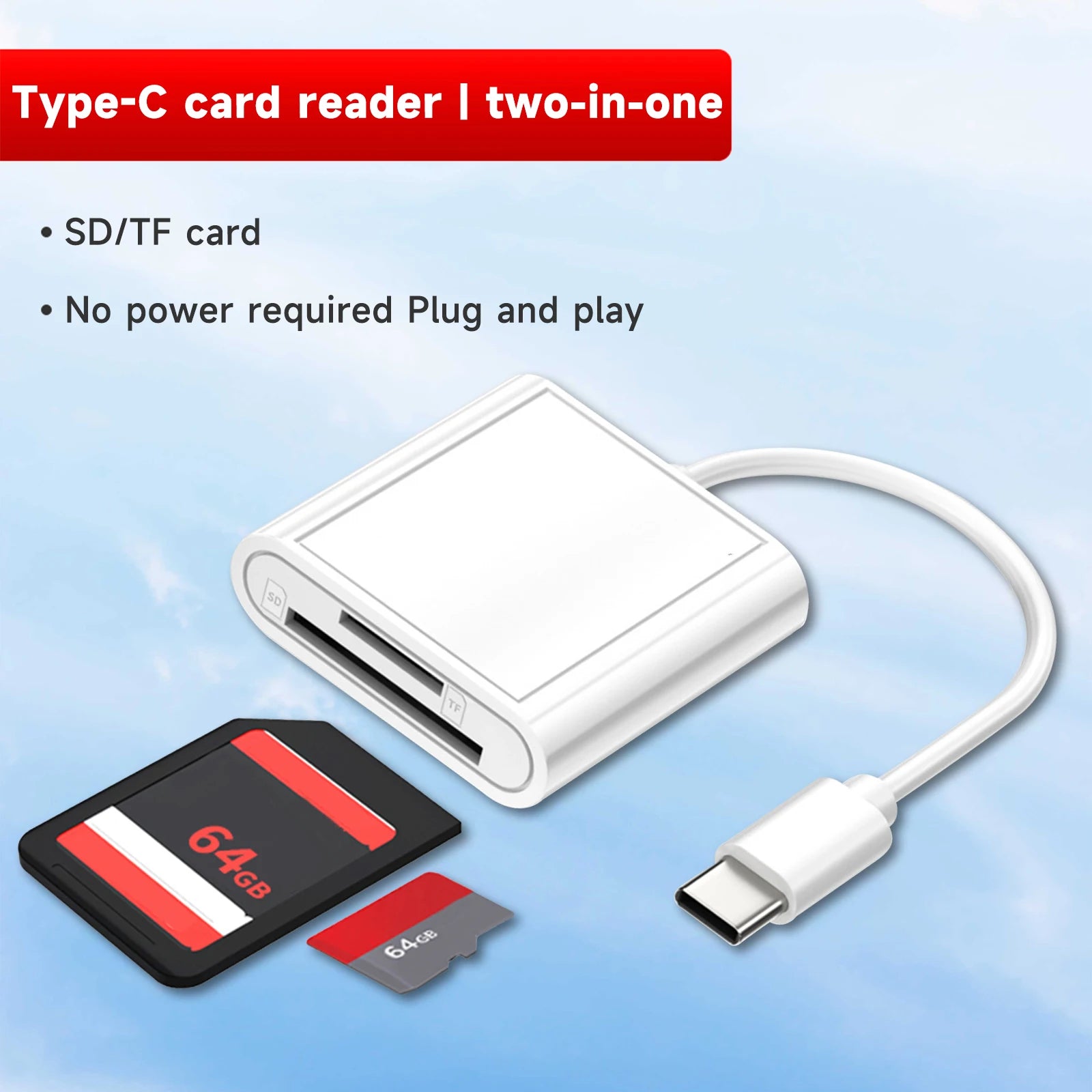 2 in 1 OTG Type C Card Reader USB Flash Drive SD TF Cardreader for  Tablet Type C to Smart Memory Card for