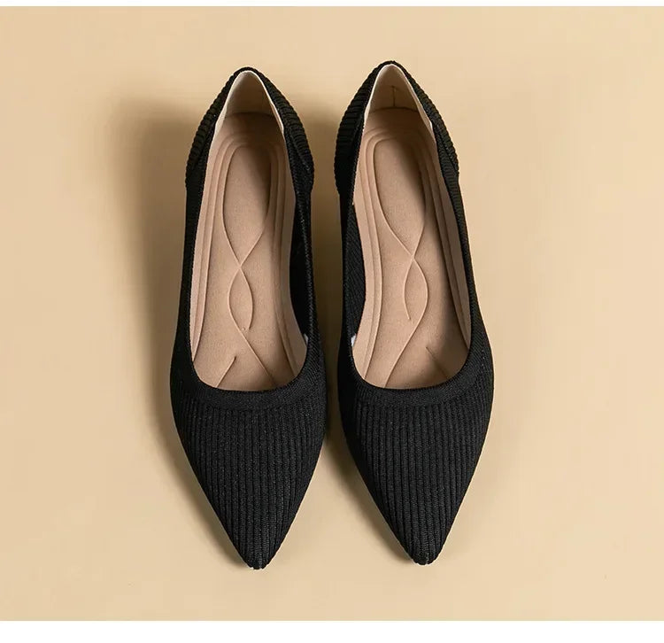 Women's Solid Color Flat Shoes Casual Fashion Breathable Non Slip Rubber Sole Pointed Non-Slip Comfortable Spring and Autumn