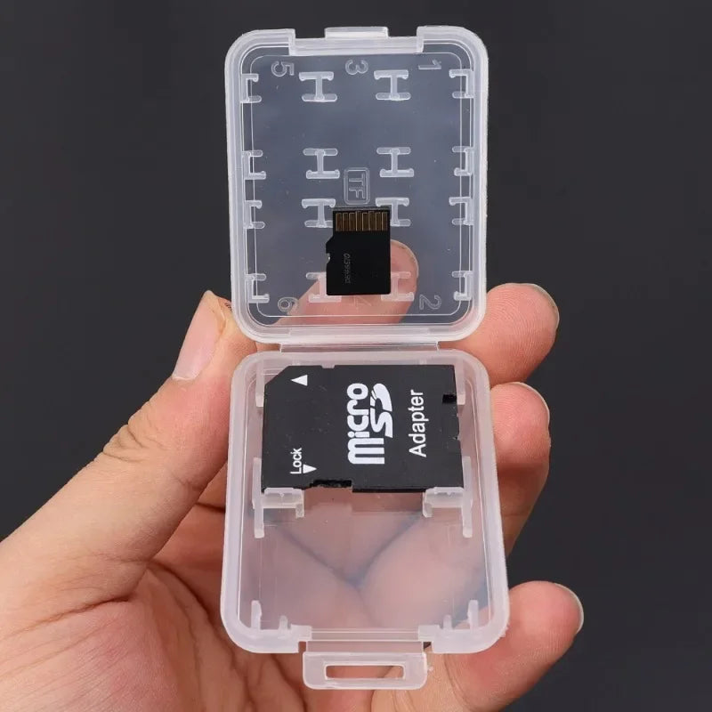 8in1 Reusable Plastic Micro SD SDHC TF Memory Card Storage Case Box Protector Holder Transparent Mini Memory Card Organizer Box