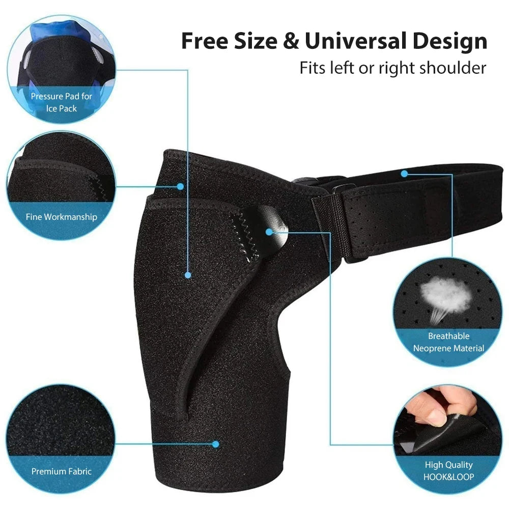 Adjustable Shoulder Brace Men and Women All Use, Breathable Shoulder Support Sleeve for AC Joint Relief and Shoulder Stability