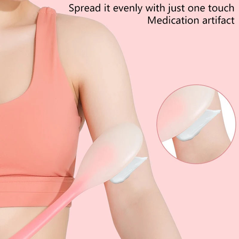 【Multi-Function Lotion Sunscreen Ointment Applicator Silicone Long Handle Body Cleaner Shower Brush Sunscreen Back Applicator】