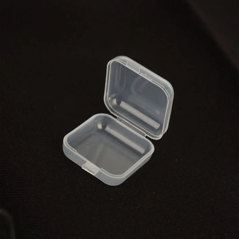 Mini PP Plastic Square Box Jewelry Fishhook Component Single-compartment Covered Transparent Storage Box