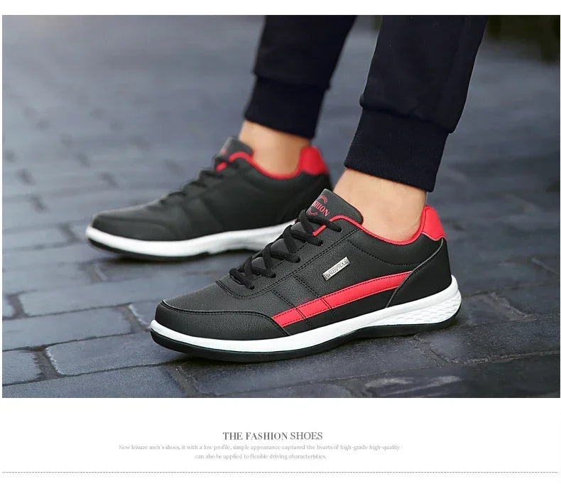 YRZL Men Shoes Spring Autumn Waterproof Walking Sneakers Leisure Male Leather Sports Shoes Non-Slip Footwear Tennis for Men