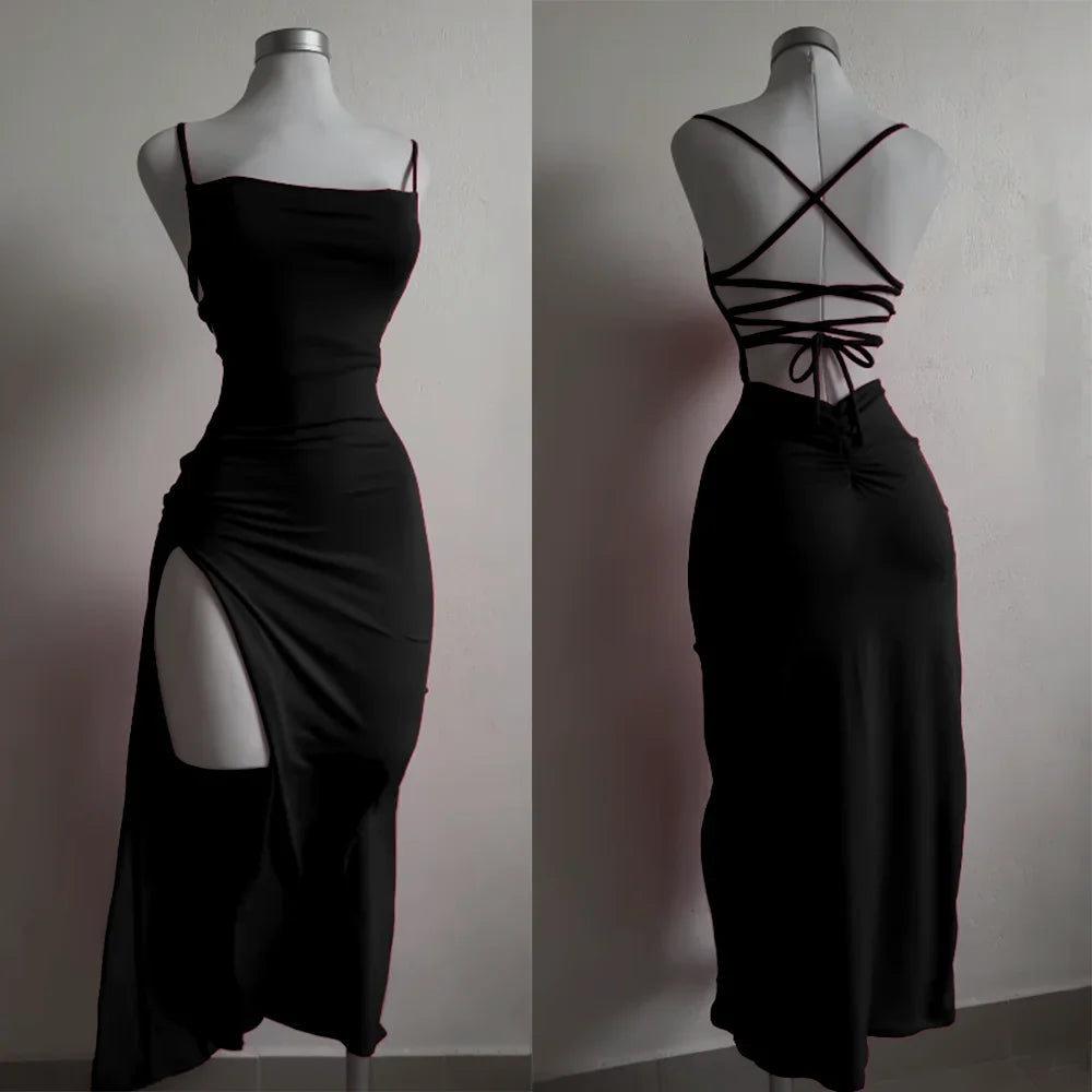 2026 Explosive New Summer Dress High Sensibility Halter Strap Spice Girl Bodycon Hip-Hugging Dress for Party Clubwear