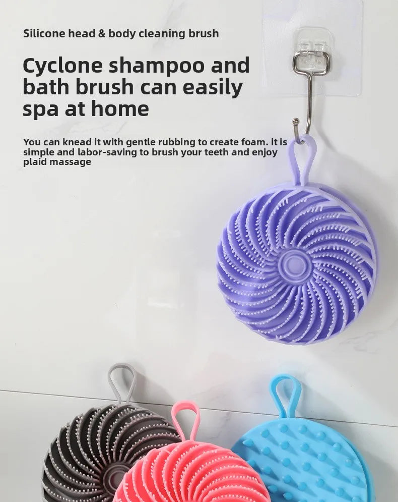 Silicone double-sided bath brush, painless bath artifact, two-in-one shampoo and massage brush, no pain, no skin bath brush