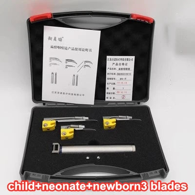 Child Adult Neonate Anesthesia Throat Mirror LED Light Intubation Stainless Steel Laryngoscope Detection Tool