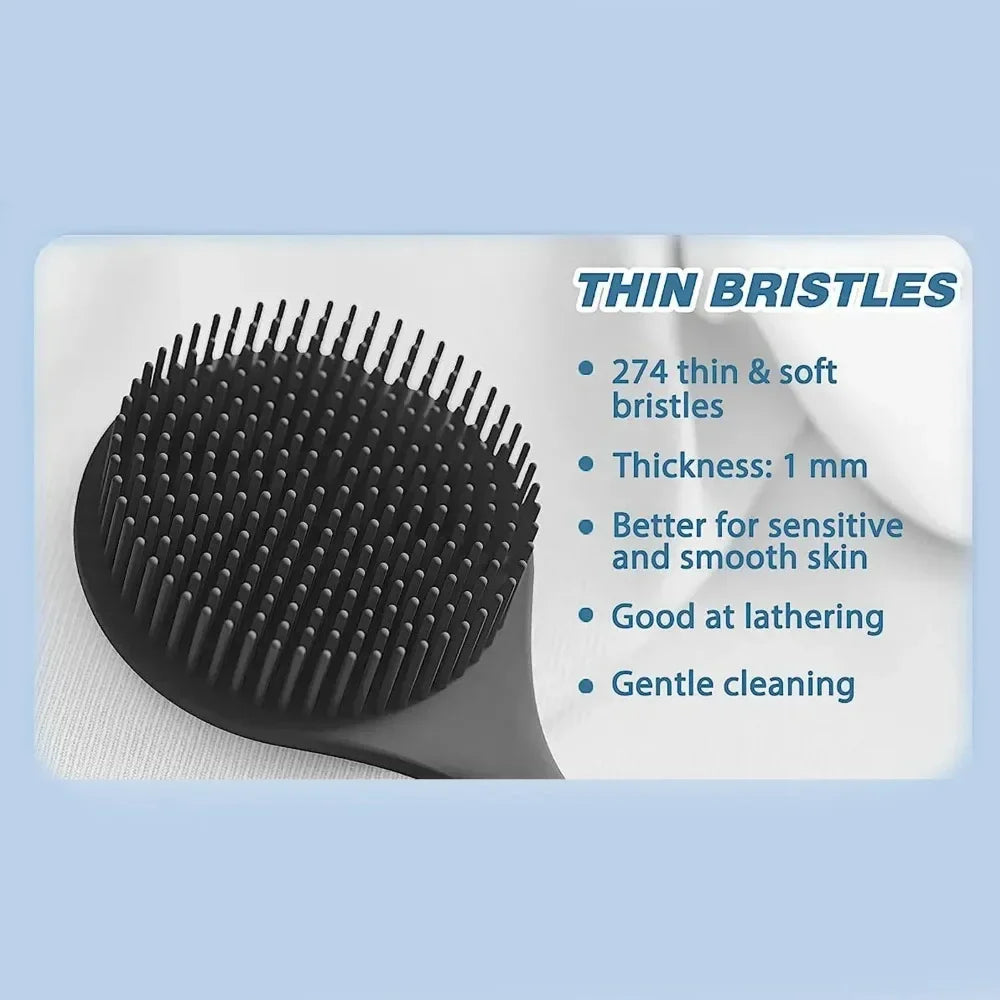 Soft Silicone Body Scrubber Back Brush Bath Shower Brush with Handle Exfoliating Back Scrub Skin Massager Body Care Bath Supplie