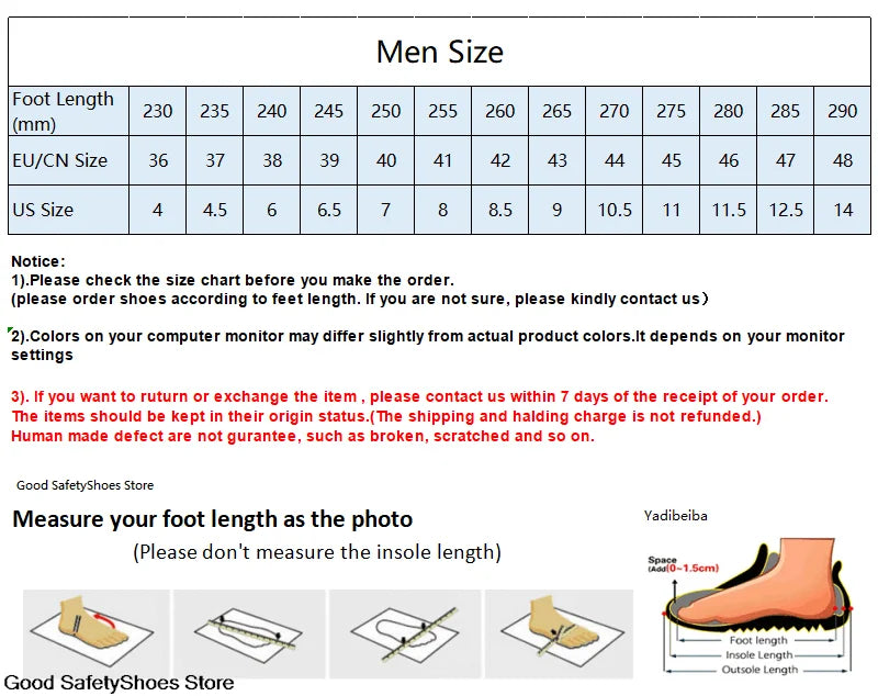 Work Safety Boots Men Work Shoes Steel Toe Safety Shoes Men lightweight Indestructible Boots Anti-puncture Work Sneakers Male