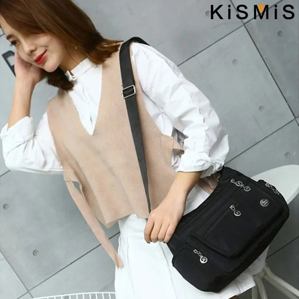 Fashion Women Waterproof Crossbody Bag Casual Single Shoulder Handbag Messenger Bag Oxford Material