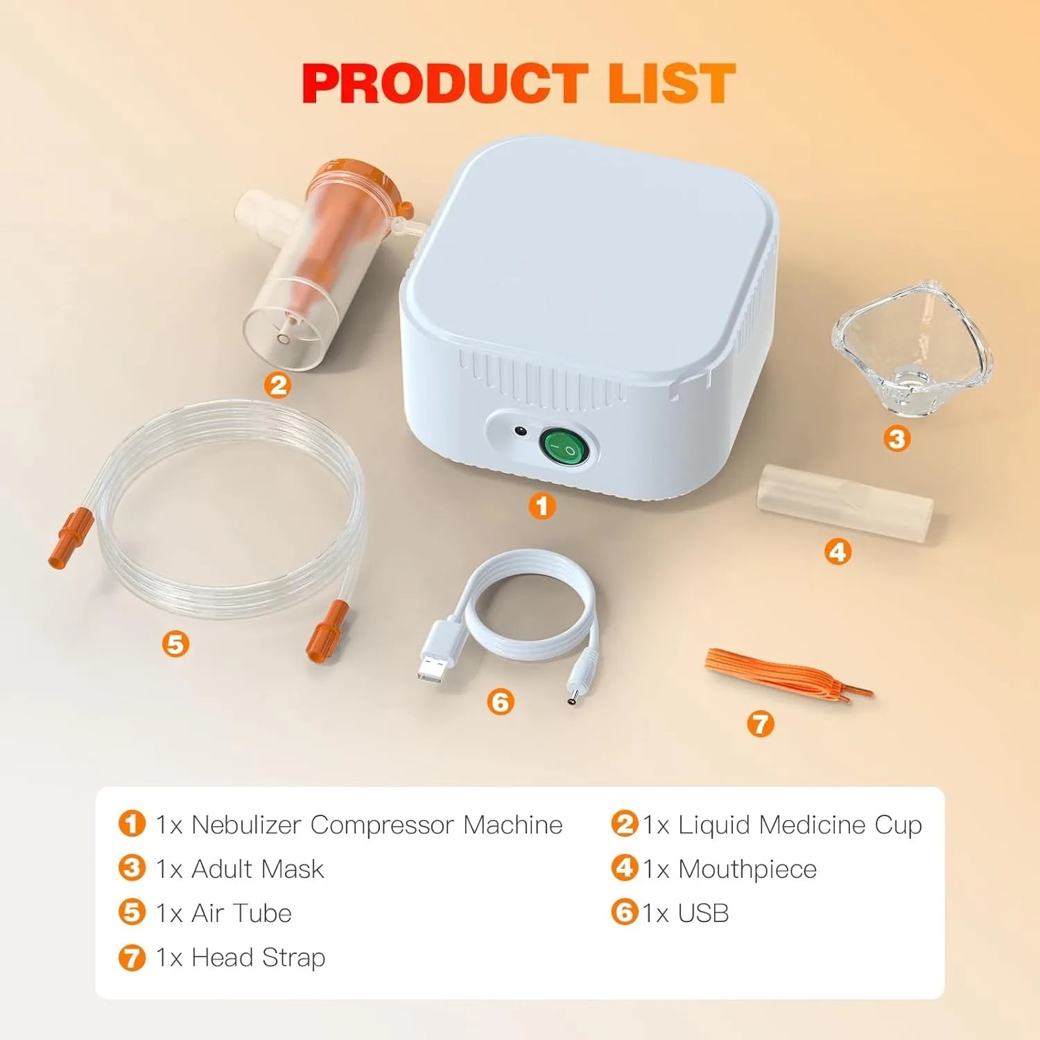 Compressor Nebulizer Oxygen Inhalation Device Mini Silent Steam Nasal Humidifier Inhaler Tools Portable Nebulizer Set Mouthpiece