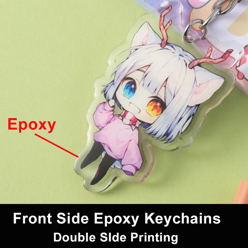 Personalized Keychains Designer Custom Cartoon Llavero Key Chain Photo Customized Anime Charms Hologram Clear Acrylic Key Rings
