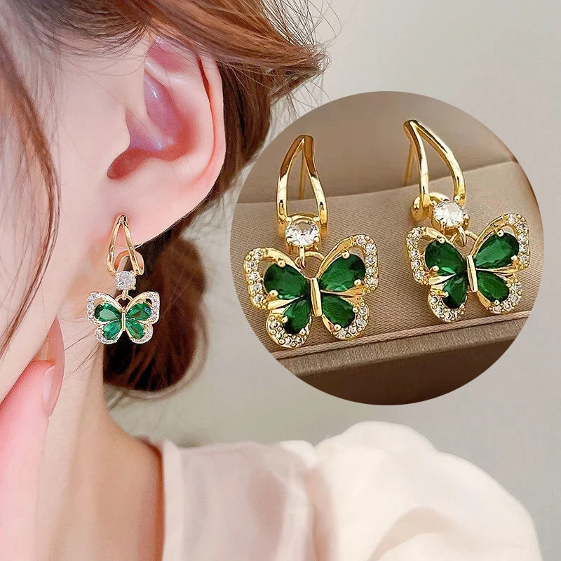 925 Silver Needle Korean Fashion Crystal Heart Earrings For Women Jewelry 2026 Trending New Luxury Women's Hoop Earrings Brincos