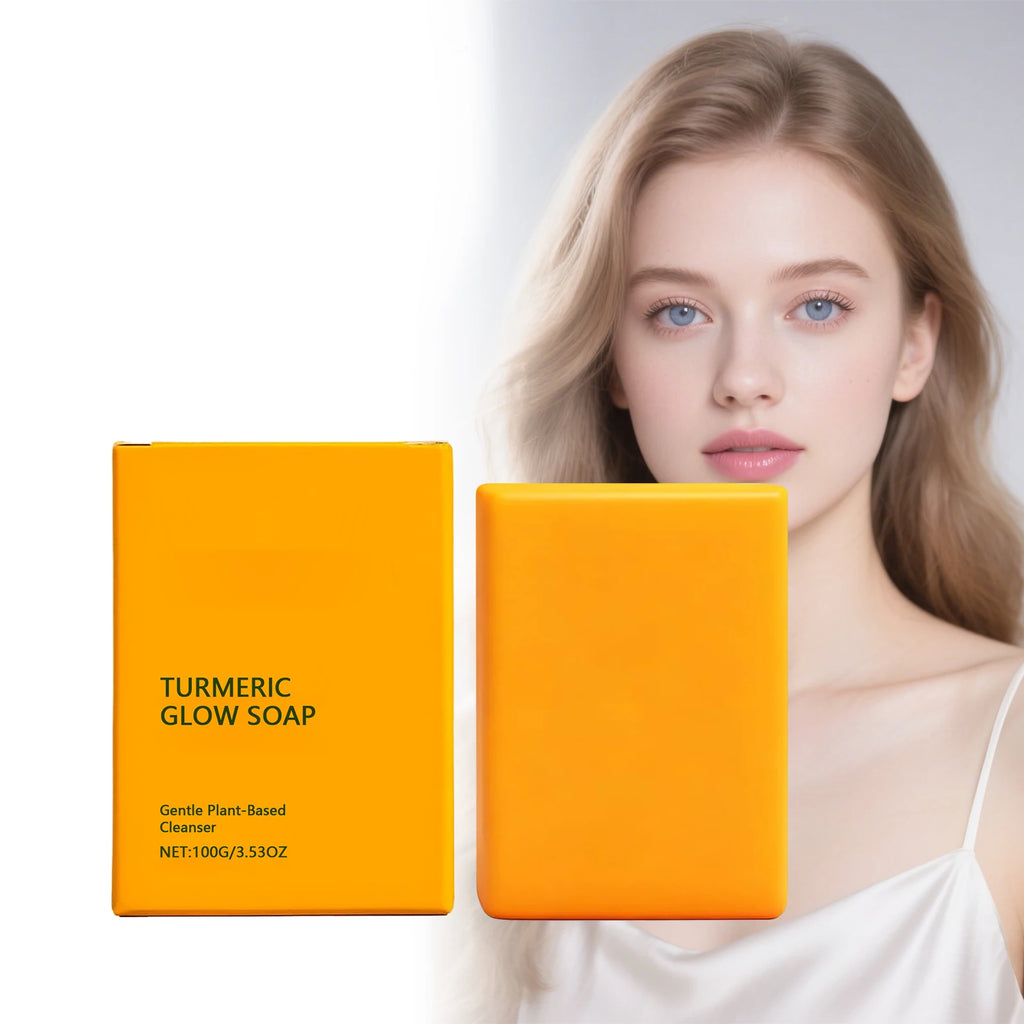 Turmeric Glow Soap Dark Spot Acne Removal Brightening Face Body Soap Even Skin Tone Moisturizing Deep Cleansing Nourishing Bar