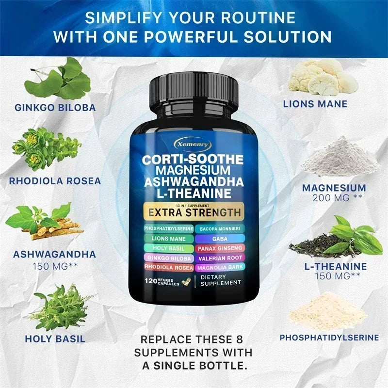 Corti-Soothe Supplement - Improve Sleep Quality, Promote Cortisol Balance, Support Adrenal Health, and Relieve Fatigue