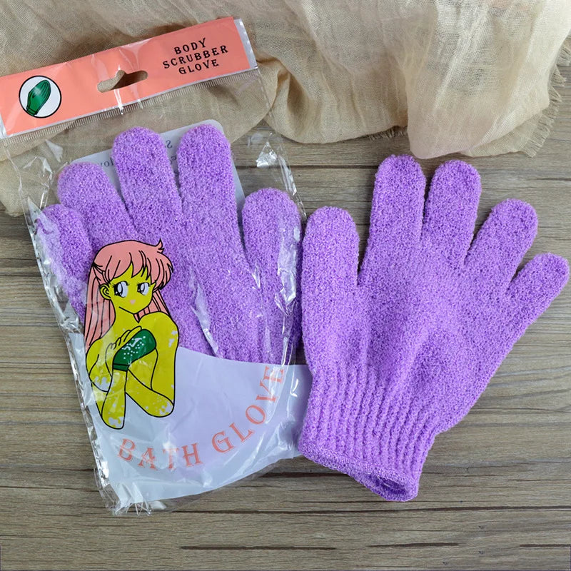 1pcs Reversible Exfoliating Shower Gloves Body Scrub Gloves, Cleansing Tools Bath Towel Bath Products Back Scrub Spa Accessories