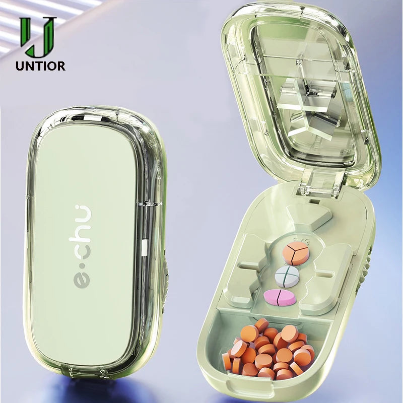 3 in 1 Upgraded Pill Cutter Precise Multi-Pill Divider Adjustable with Centering Device for Tablets Portable Travel & Home Use