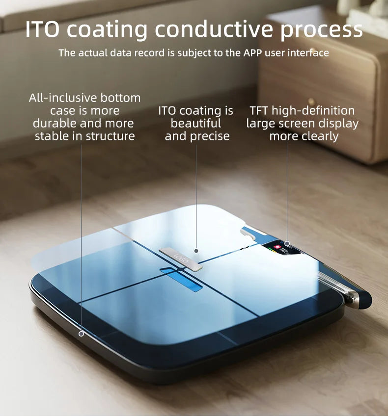 Smart Digital Body Weight Scale FSA or HSA elegible 8 Electrodes 56+Metrics -Rechargeable- WiFi & Bluetooth - Full Body Analysis