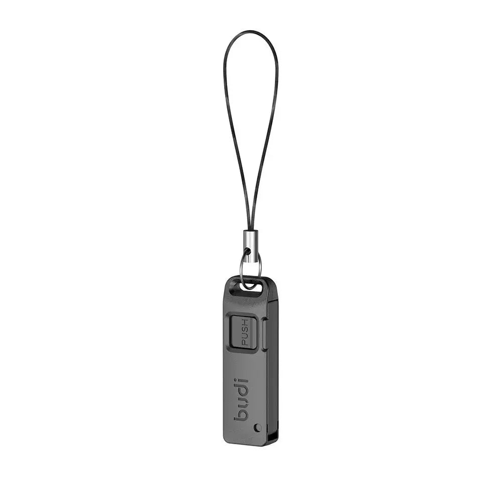 BUDI Anti-Lost Sim Card Eject Pin Needle Plastic Storage Box Mobile Phone Steel Ejector Pin SIM TF Card Tray Opener Keyring