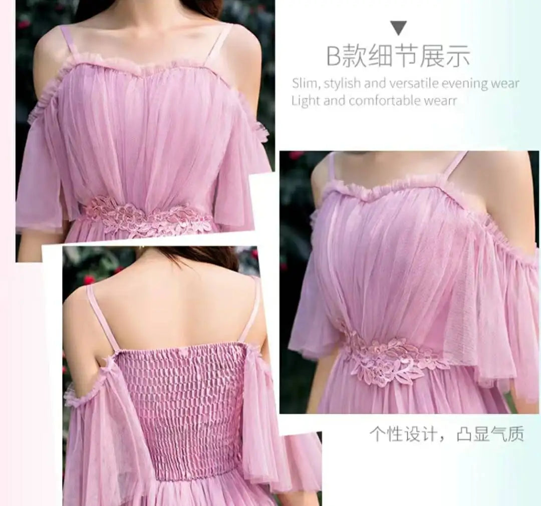 Women Pink Champagne Grey Blue Long Bridesmaid Dresses Sweet Memory Bride Guest Prom Graduation Vestidos Wedding Party Robe