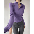 S-3XL Sun Quick Drying Sports Coat Women's Tight Top Yoga Jacket Long Sleeve Zipper Jacket Running Fitness Women's Jacket