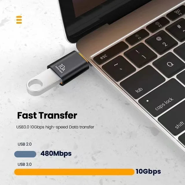 10A OTG USB 3.0 To Type C Adapter USB Female To Type c Male Fast Charging adapter OTG USB C For Xiaomi Samsung Laptop PC
