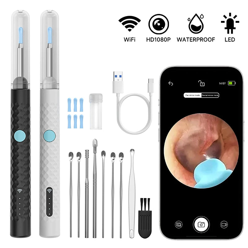 4.2mm Camera Viual WiFi Endoscope 1080P Camera for iOS/Android Phones Tablet Waterproof Ear Scope for Ear Cleaning Skin Check