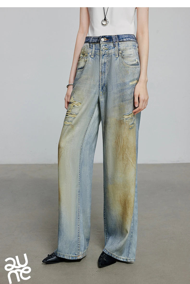 TOYOUTH Women Denim Jean 2025 Spring New Long Pants 8518053