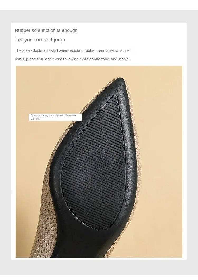 Women's Solid Color Flat Shoes Casual Fashion Breathable Non Slip Rubber Sole Pointed Non-Slip Comfortable Spring and Autumn