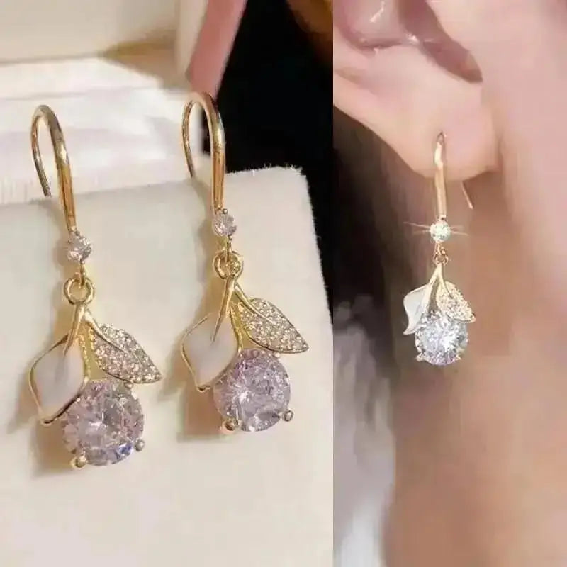 925 Silver Needle Korean Fashion Pearl Tassel Earrings For Women Jewelry 2026 Trending New Luxury Women's Zircon Pearl Earrings