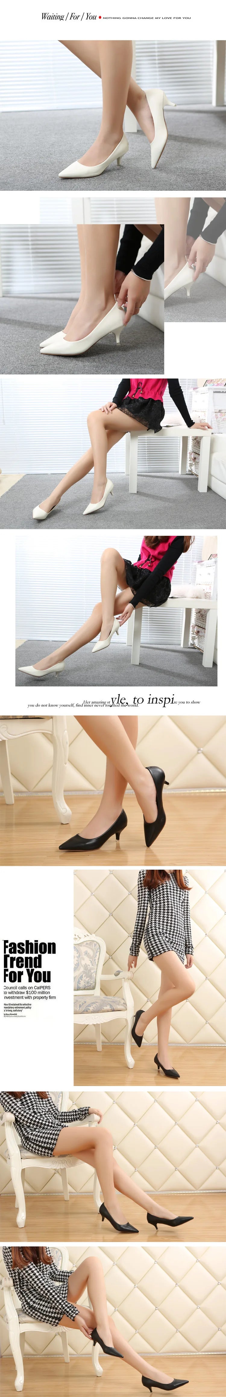 Black Med Heels 5cm Women Shoes Thin Heels Pointed Shallow Mouth Ladies Pumps Ten Colours Microfiber Stiletto Shiny Dating Shoes