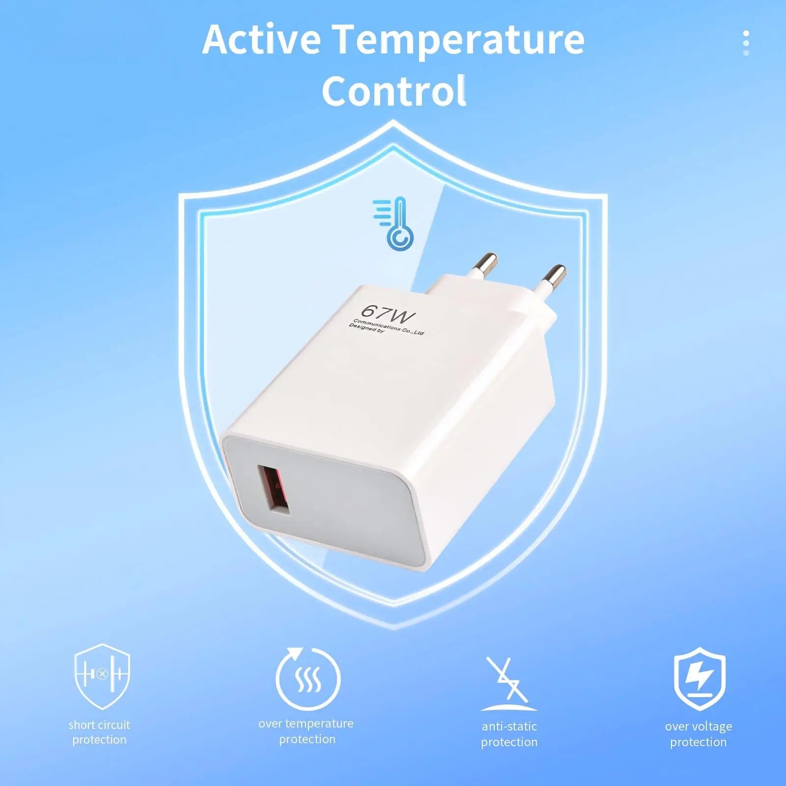 Fast Travel Charger with USB  Port  Quick  Charger for Xiaomi  100-240V,  USB Charger Adapter, Versatile Charging Hub,