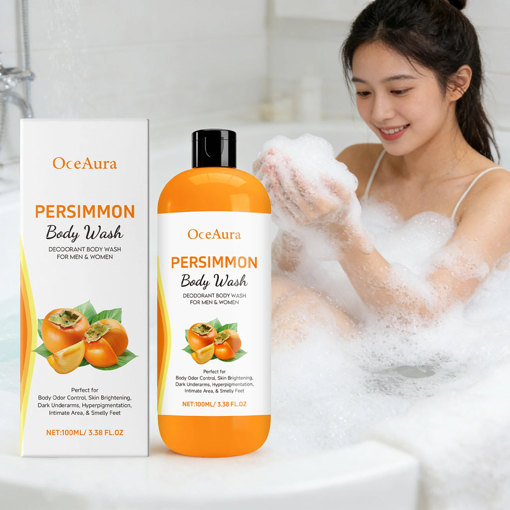 Persimmon Body Shower Gel Gentle Cleaning Pore Moisturizing Remove Sweat Odor Smoothing Non-drying Softening Daily Body Wash Gel