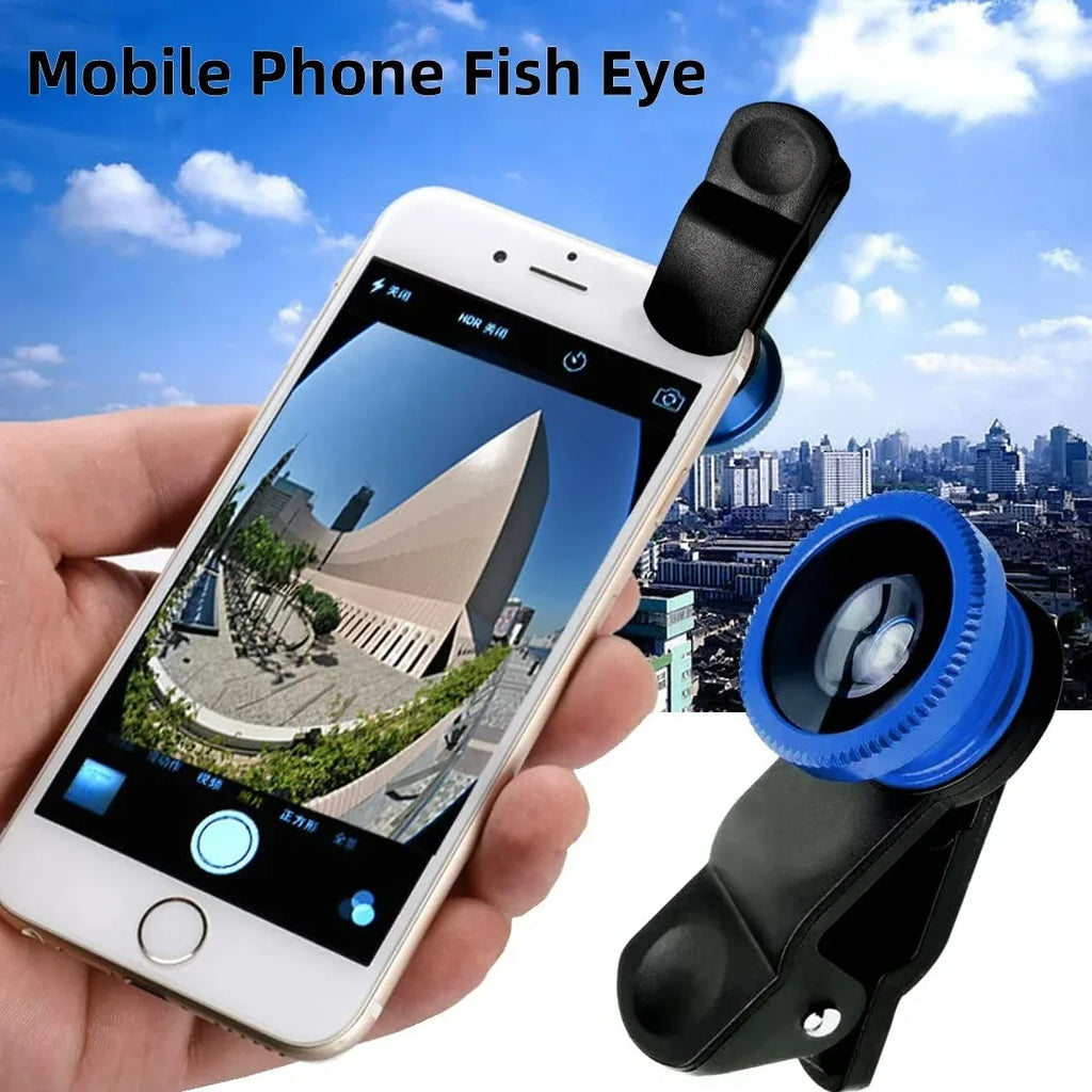 3 in 1 Lens Magnifying Glass 0.67X Wide Angle Fisheye Phone Lens Micro Camera Len Universal Kit With Phone Clip For Smartphones
