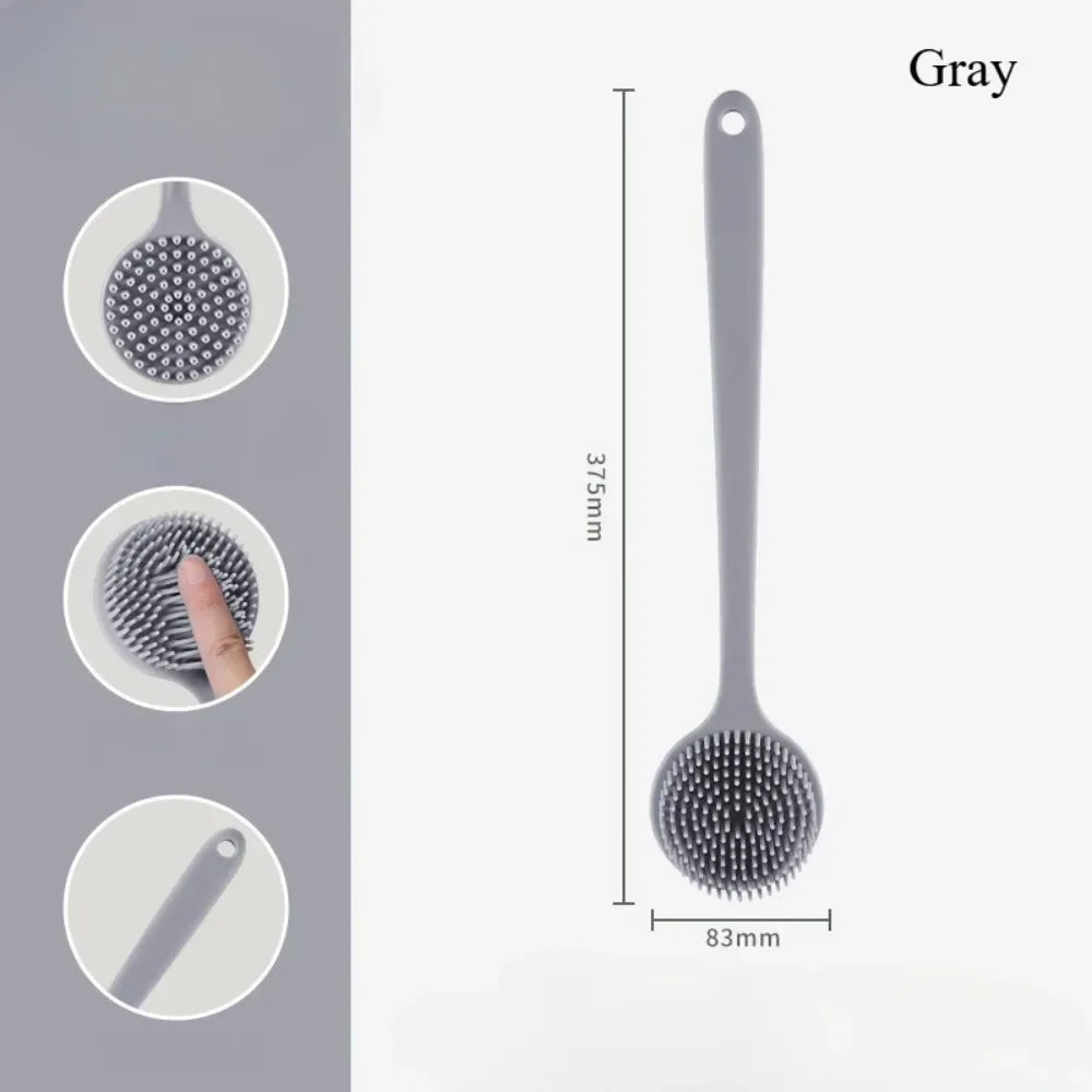 Soft Silicone Body Scrubber Back Brush Bath Shower Brush with Handle Exfoliating Back Scrub Skin Massager Body Care Bath Supplie