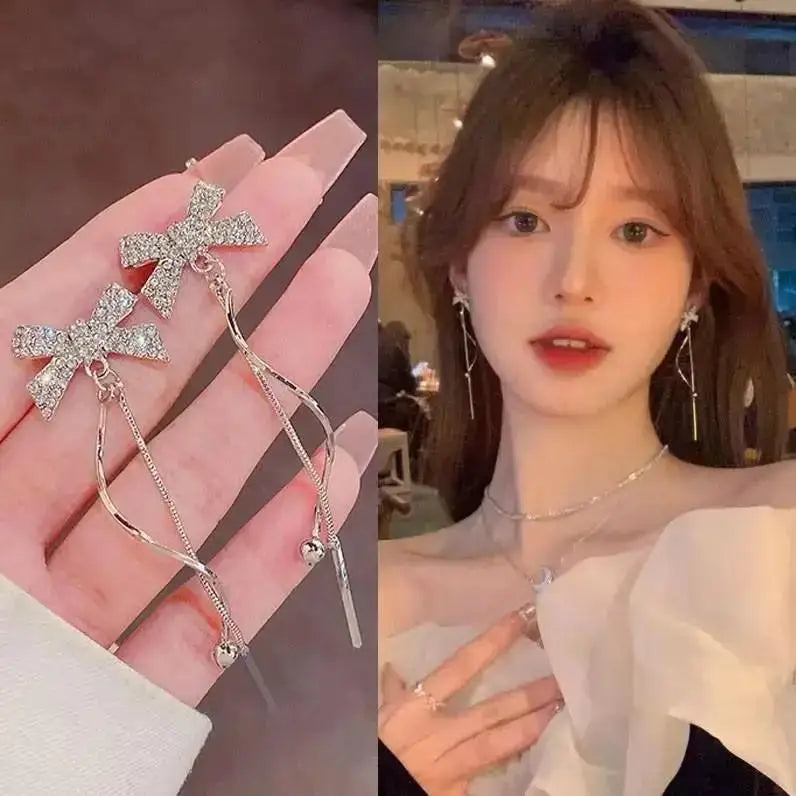 925 Silver Needle Korean Fashion Crystal Heart Earrings For Women Jewelry 2026 Trending New Luxury Women's Hoop Earrings Brincos