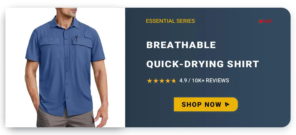 TACVASEN UPF 50+ Sun Protection Fishing Shirts Men's Quick Dry Long Sleeve Shirts Mesh Breathable Hiking Work Cargo Shirts