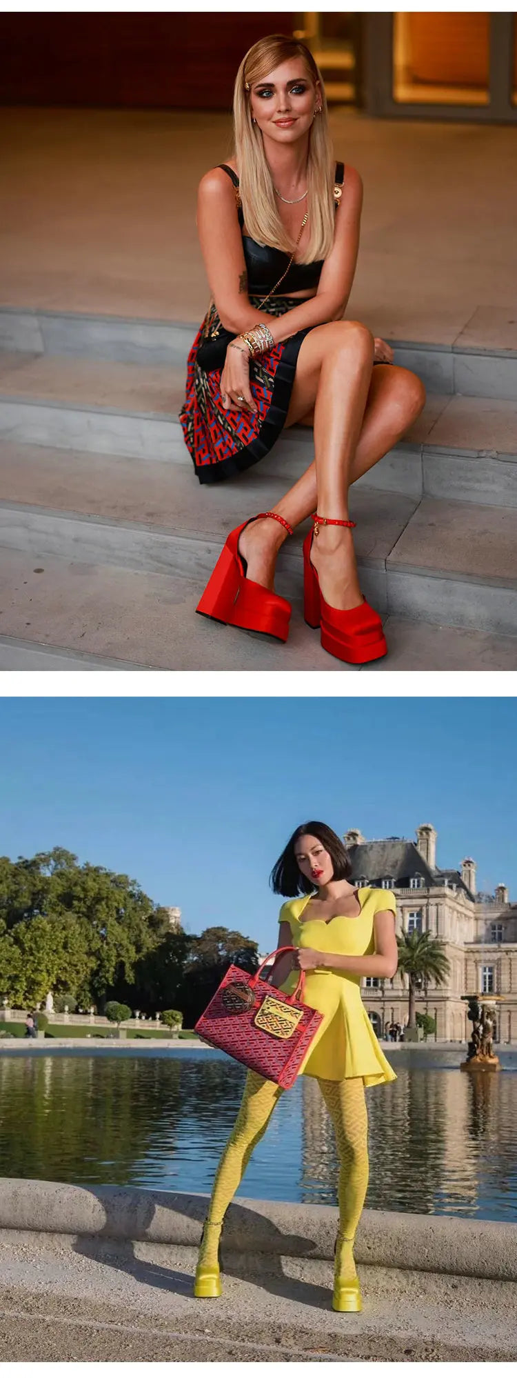 High Heels Women 2025 New Fashion Show 15cm Personality Super High Heel Waterproof Square Head Black Silk Runway Shoes