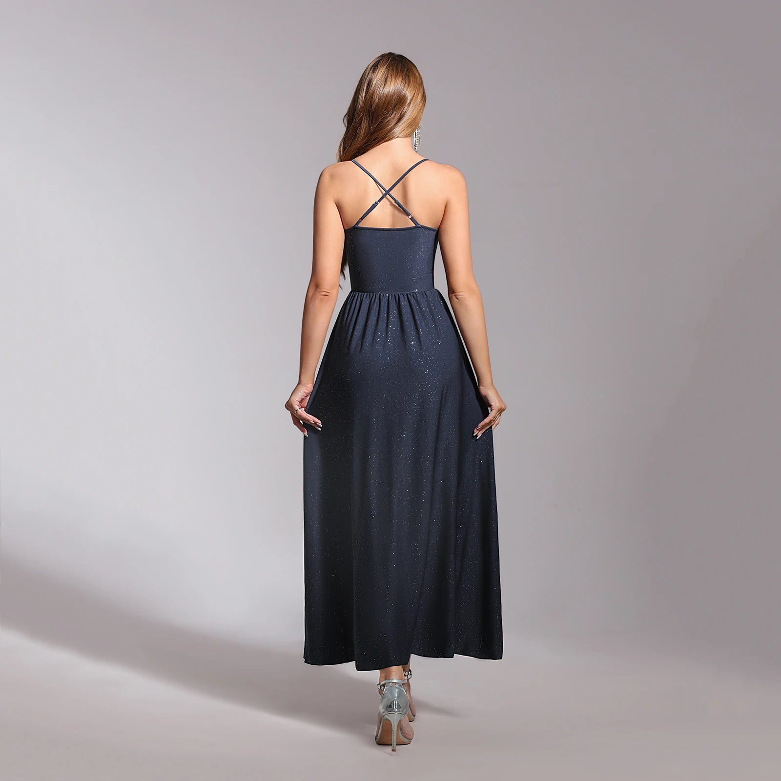 Navy Blue Bridesmaid Dress For Weddings Woman Guest 2026 Sexy Spaghetti Straps Split Prom Party Gowns Long Maid Of Honor Dresses