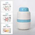 Portable 2-in-1 Pill Box with Pill Cutter for Cutting Small Pills or Large Pills in Half & Quarter Travel Pill Organizer Case