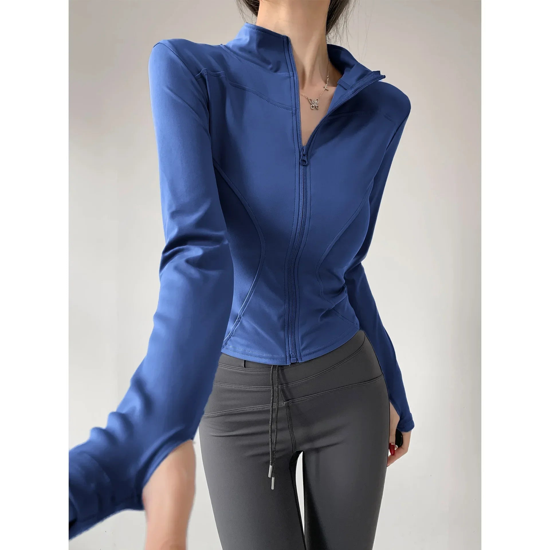 S-3XL Sun Quick Drying Sports Coat Women's Tight Top Yoga Jacket Long Sleeve Zipper Jacket Running Fitness Women's Jacket