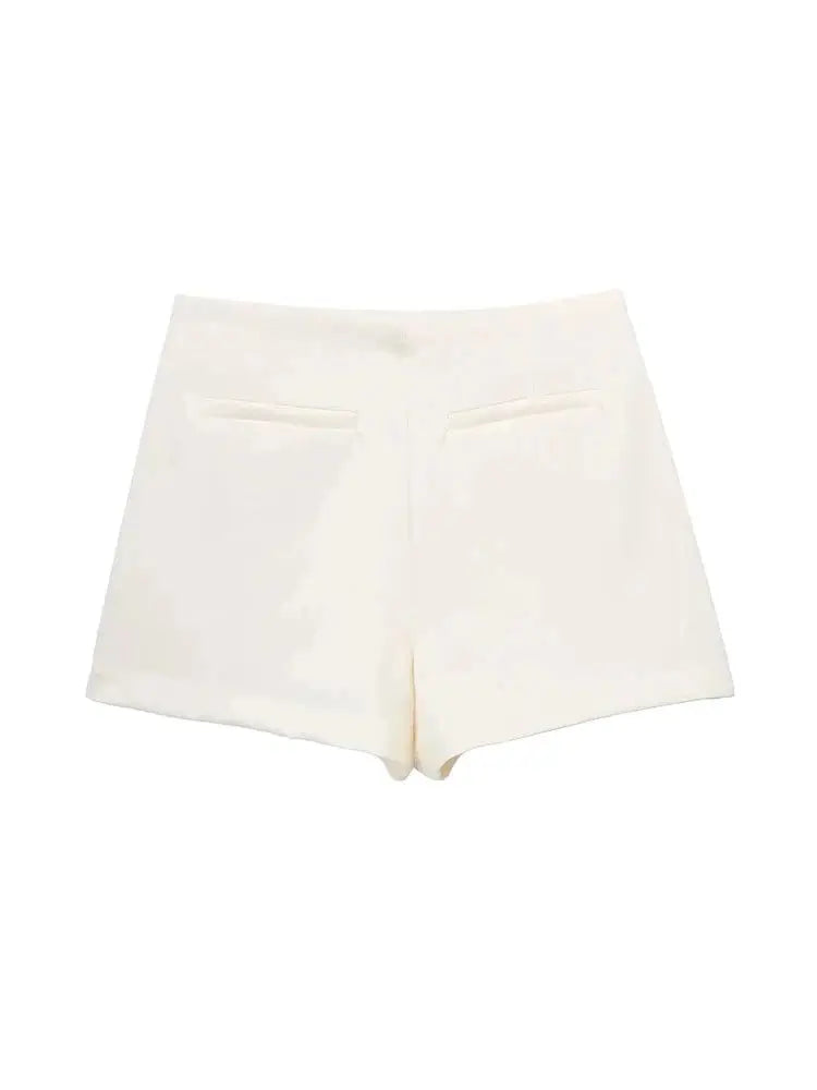 Women Fashion Pareo Style Shorts Skirts Vintage High Waist Side Zipper Female Skort Mujer