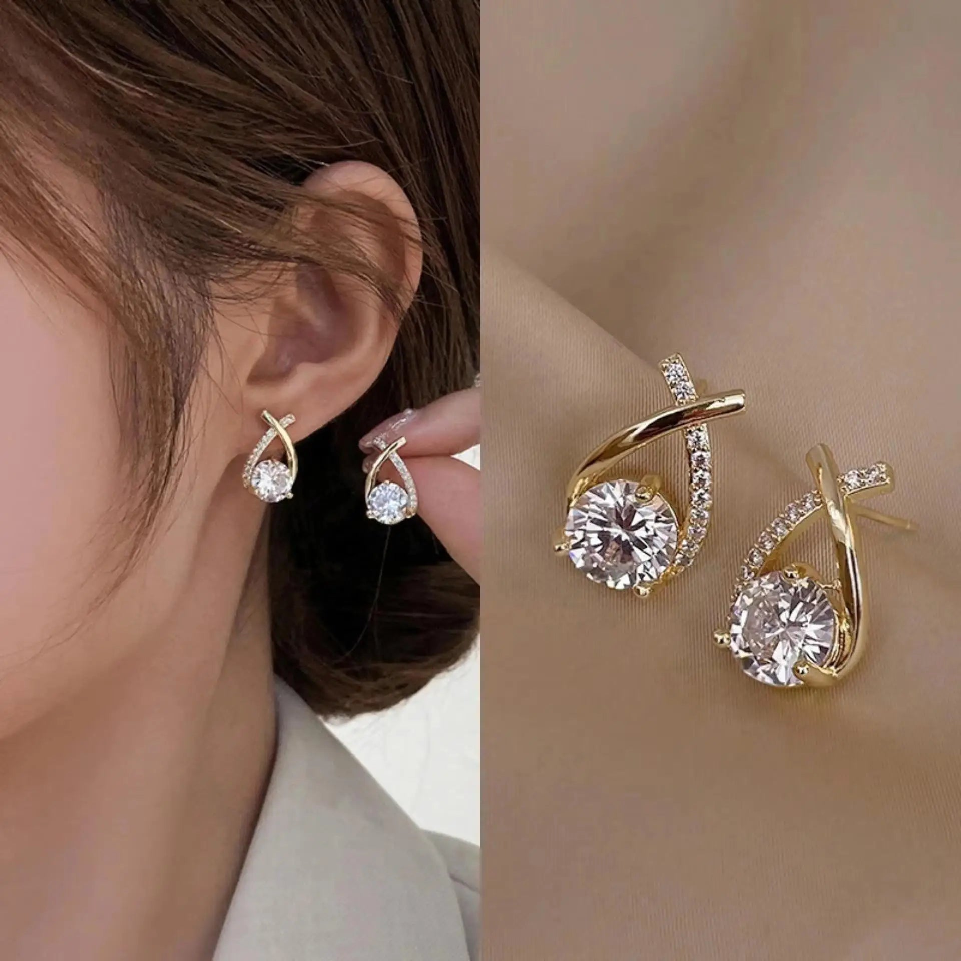 925 Silver Needle Korean Fashion Crystal Heart Earrings For Women Jewelry 2026 Trending New Luxury Women's Hoop Earrings Brincos