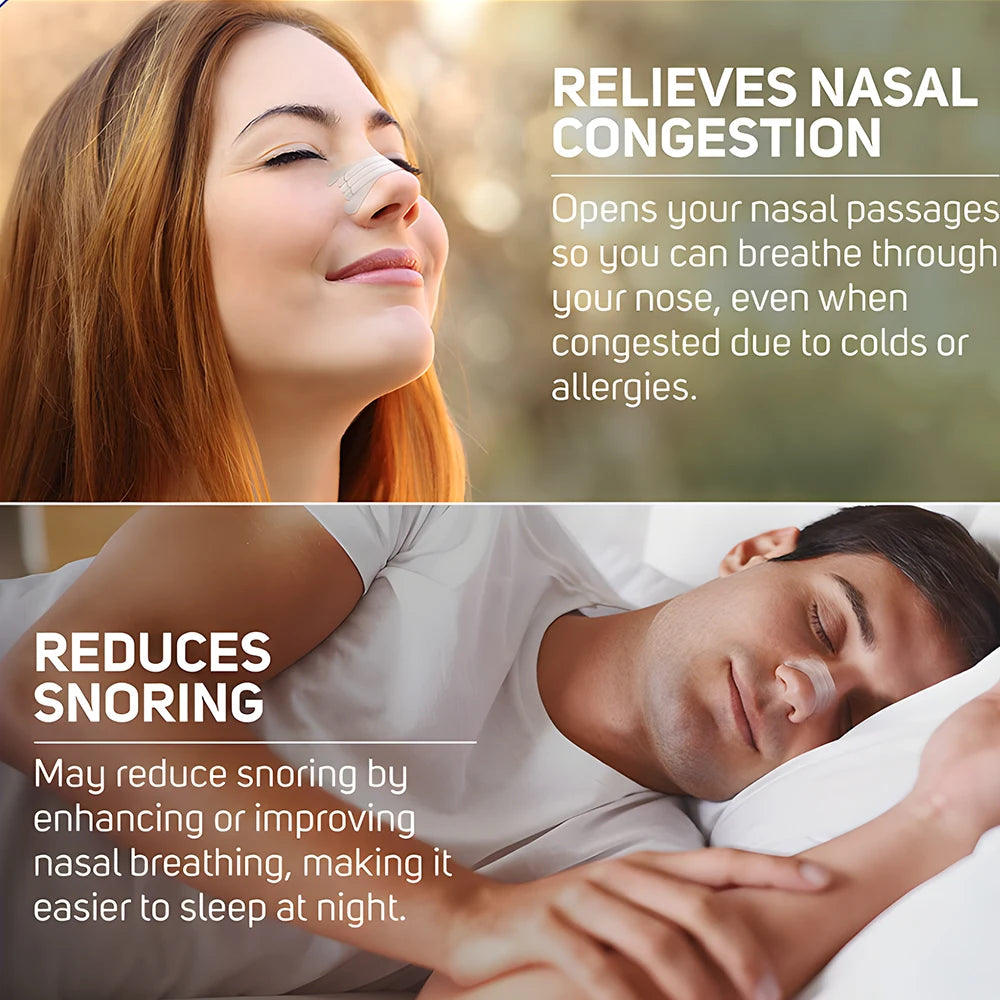 Breath Nasal Strips Works Instantly to Improve Sleep Reduce Snoring and Relieve Nose Congestion Due to Colds & Allergies