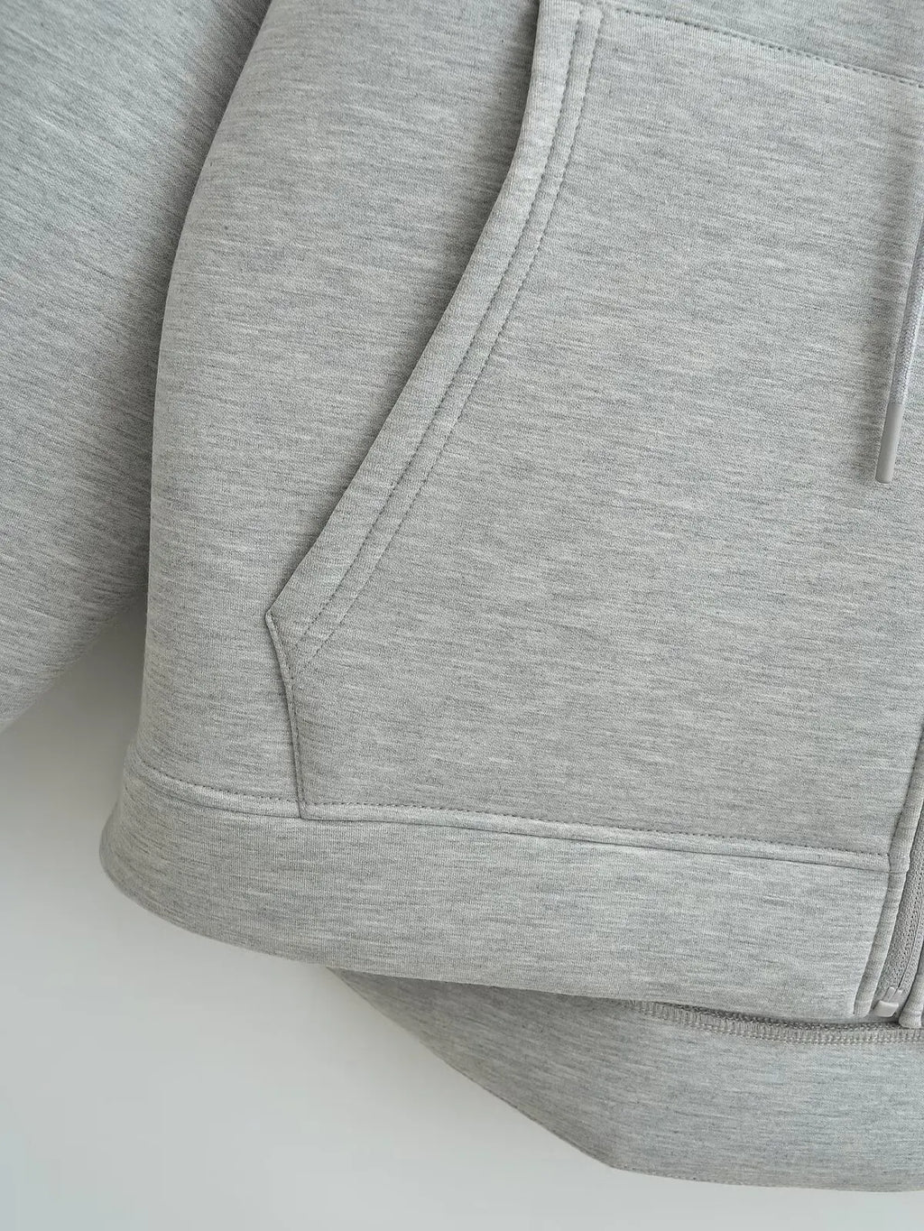 HH Autumn Women Gray Jacket With Hood Long Sleeve Big Pocket Zipper Jacket Coat Woman Loose Casual Outerwear Coat Tops